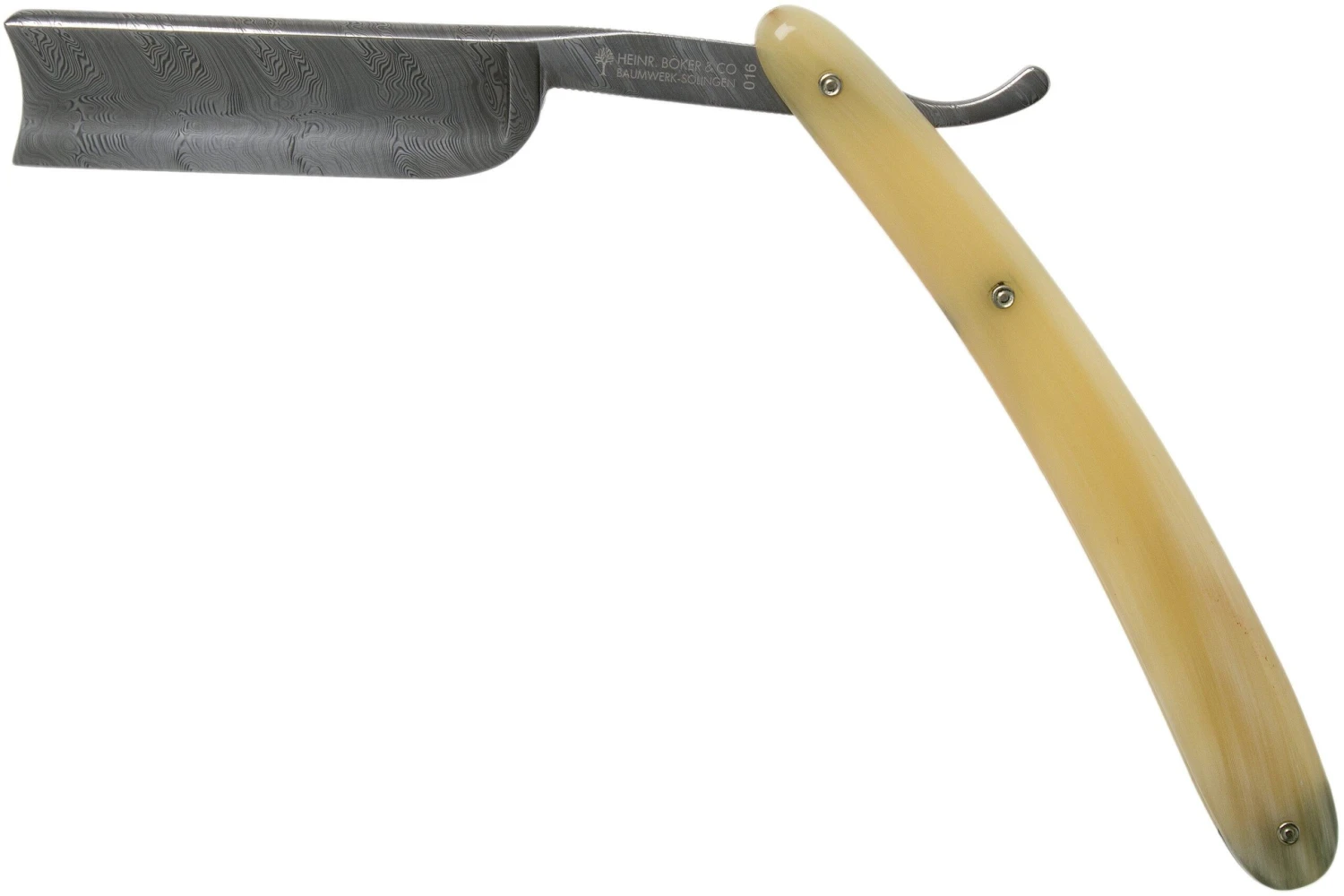 Böker Manufaktur Damascus Horn Rasoir Coupe-choux 140623DAM 3 Böker Manufaktur Damascus Horn Rasoir Coupe-choux 140623DAM