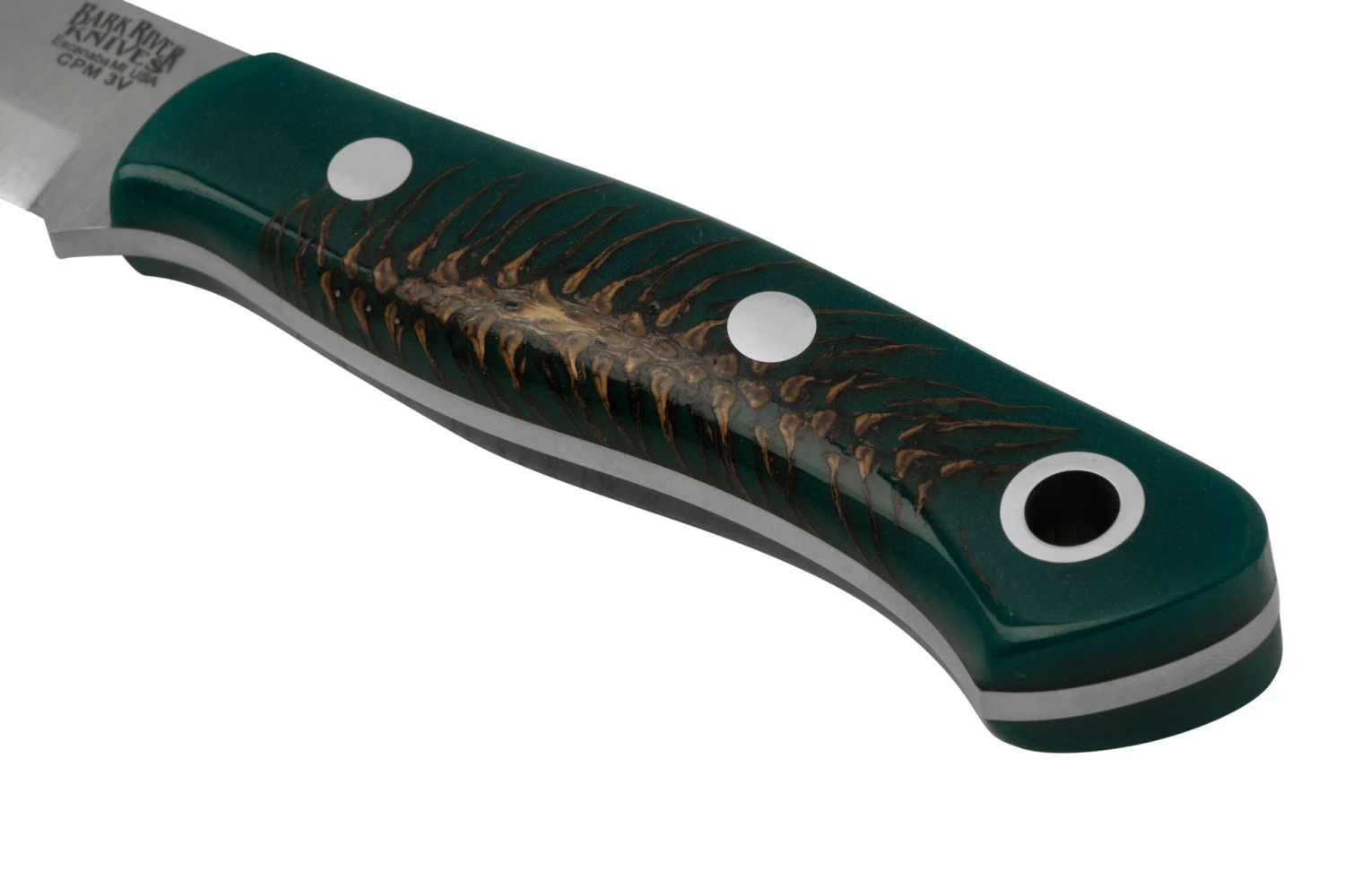 Bark River Aurora Scandi CPM 3V Emerald Pinecone, Couteau De Bushcraft 9 Bark River Aurora Scandi CPM 3V Emerald Pinecone, Couteau De Bushcraft – Image 7