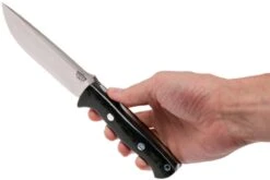 Bark River Bravo 1.2 CPM 3V, Black Canvas Micarta, Brown Sheath -Couteaux Soldes Boutique BRK07 123BRKC 07 bark river bravo brk07 123brkc 07