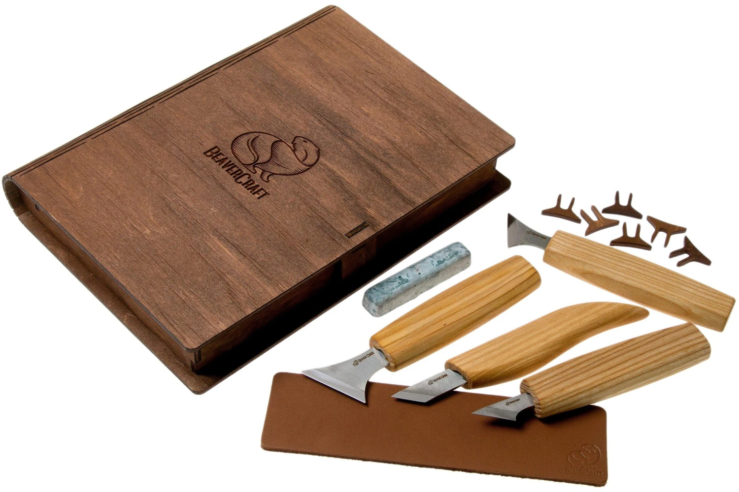 BeaverCraft Geometric Wood Carving Set S05 Book Kit De Sculpture Sur Bois Avec Boîte De Rangement Livre