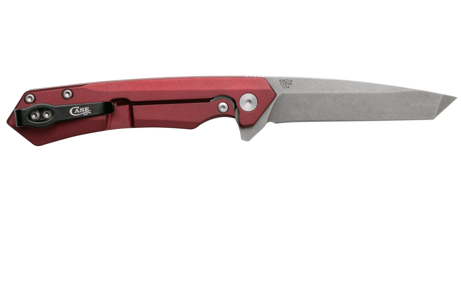 Case The Kinzua, Red Anodized Aluminum, Tanto S35VN, 64664 Couteau De Poche 4 Case The Kinzua, Red Anodized Aluminum, Tanto S35VN, 64664 Couteau De Poche – Image 2