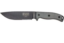 ESEE Model 6 Serrated 6S Couteau De Survie Avec étui Noir + Clip Ceinture