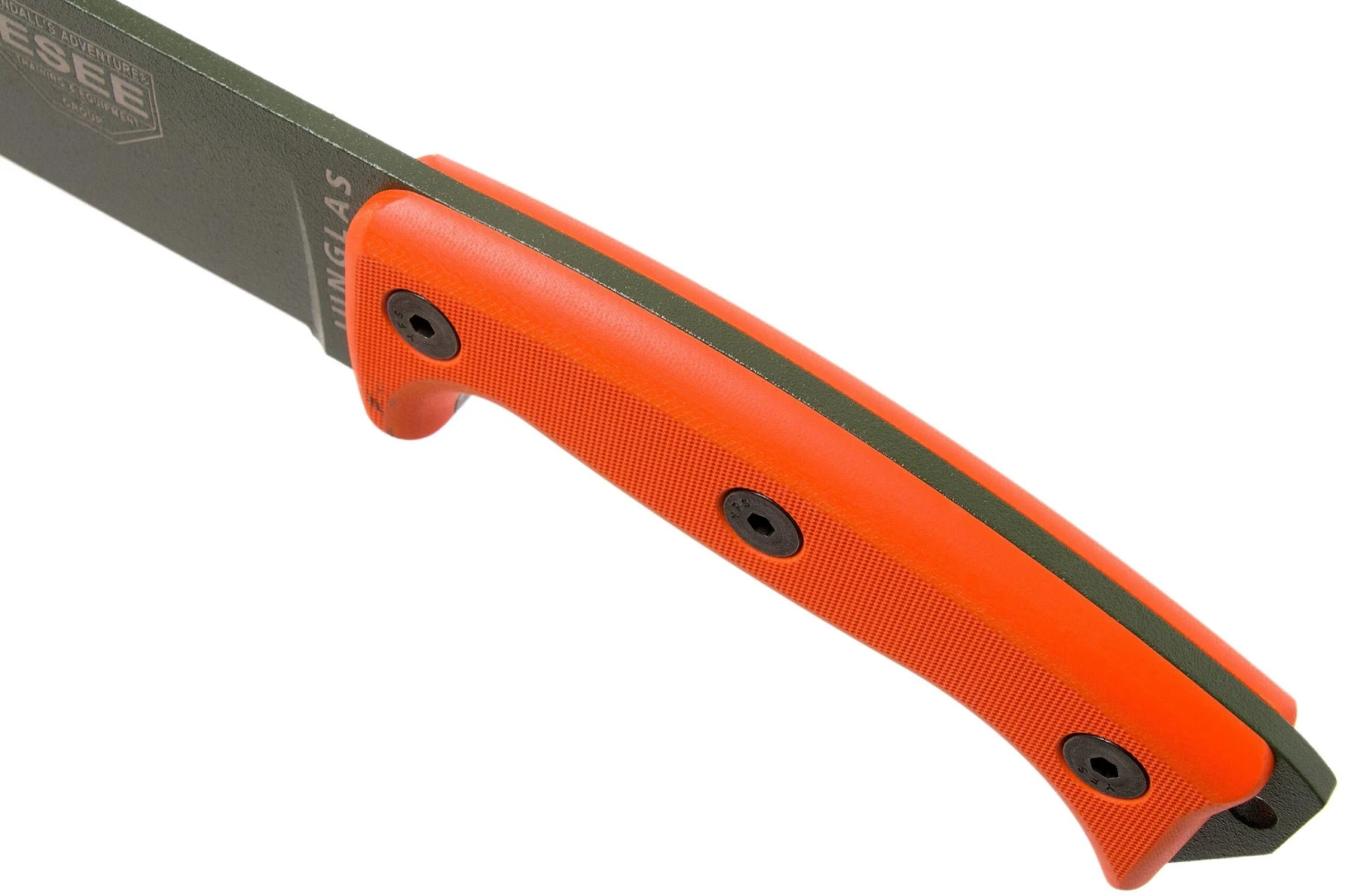 ESEE Junglas OD Green-Orange JUNGLAS-OD-OR Couteau De Survie Avec étui Kydex + MOLLE Back 7 ESEE Junglas OD Green-Orange JUNGLAS-OD-OR Couteau De Survie Avec étui Kydex + MOLLE Back – Image 5