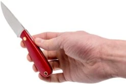 Brisa Necker 70 Alice, Red Micarta, Leather Sheath 9819 -Couteaux Soldes Boutique ENZ 9819 06 enzo enz 9819 06