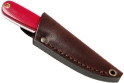 Brisa Necker 70 Alice, Red Micarta, Leather Sheath 9819 -Couteaux Soldes Boutique ENZ 9819 07 enzo enz 9819 07