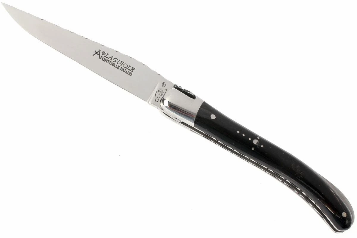 Fontenille Pataud « Le Pocket » Guillochée, Corne De Buffle Noire FPL9PCNTG 3 Fontenille Pataud « Le Pocket » Guillochée, Corne De Buffle Noire FPL9PCNTG