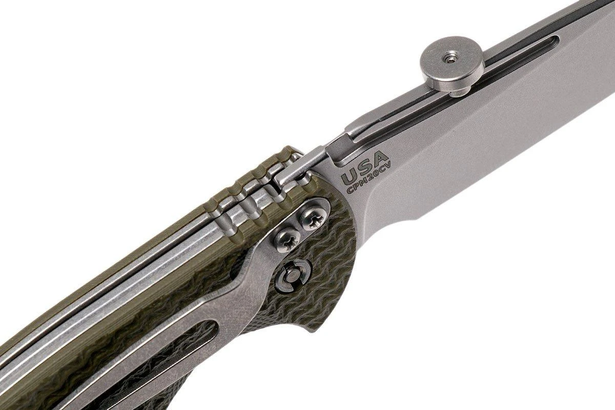 Rick Hinderer XM Slippy 3" Slicer 20CV OD Green G10 Slipjoint Couteau Poche 8 Rick Hinderer XM Slippy 3" Slicer 20CV OD Green G10 Slipjoint Couteau Poche – Image 6