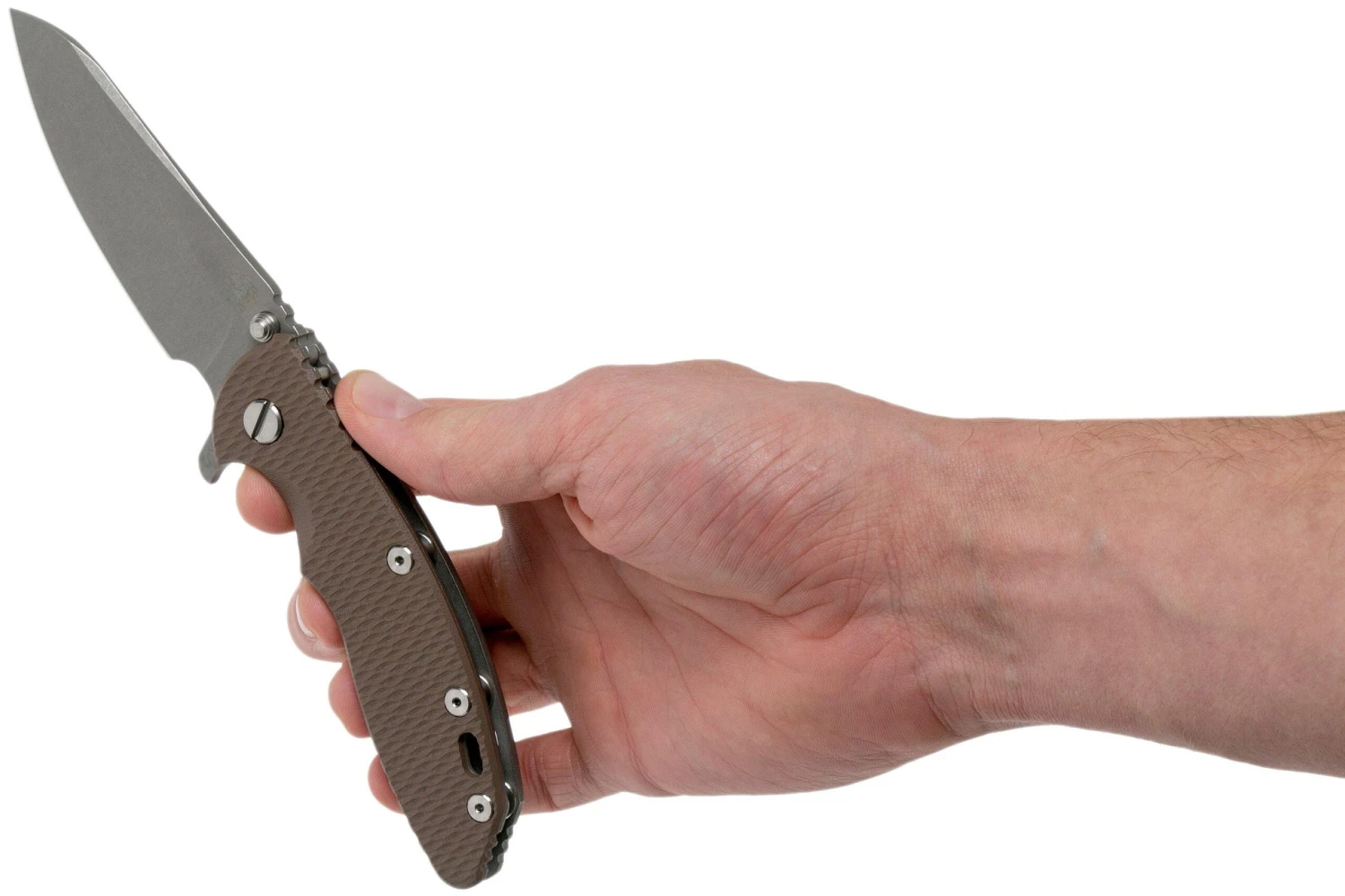 Rick Hinderer XM18 3.5" Skinny Sheepsfoot 20CV Working Finish, Flat Dark Earth G10 Couteau De Poche 10 Rick Hinderer XM18 3.5" Skinny Sheepsfoot 20CV Working Finish, Flat Dark Earth G10 Couteau De Poche – Image 8