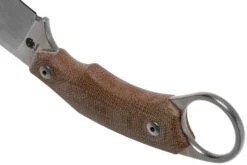 LionSteel H2 Drop Point CVN Natural Canvas Micarta Couteau Fixe, Tommaso Rumici Design -Couteaux Soldes Boutique LI H2 CVN 04 lionsteel