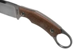 LionSteel H2 Drop Point CVN Natural Canvas Micarta Couteau Fixe, Tommaso Rumici Design -Couteaux Soldes Boutique LI H2 CVN 05 lionsteel