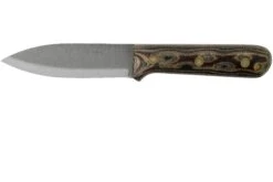 LT Wright Genesis Scandi Grind, A2, Matte Python Micarta, Leather Sheath, Couteau De Bushcraft