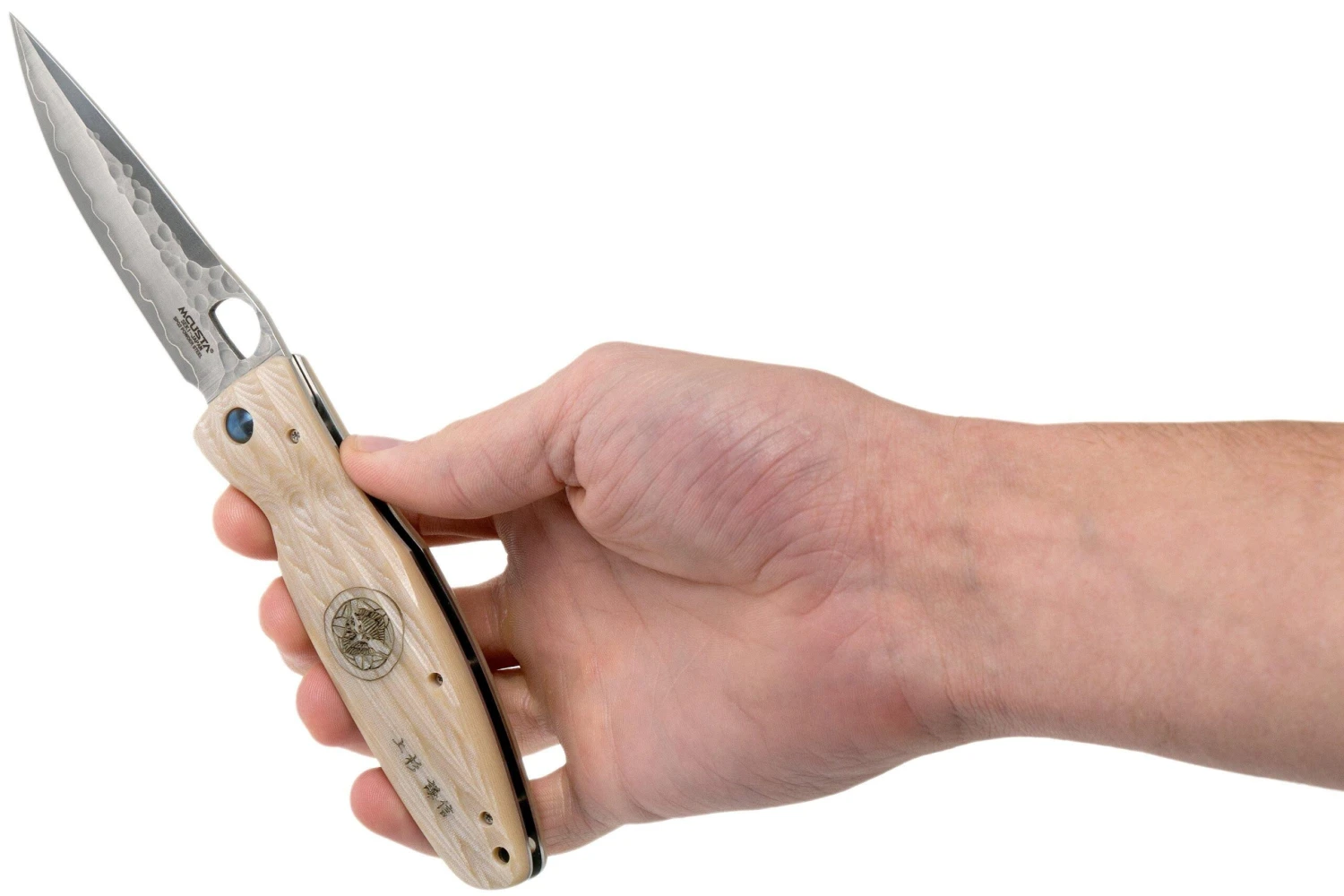 Mcusta MC-0185G Sengoku Uesugi Kenshin SPG2, White Micarta, Couteau De Gentleman 10 Mcusta MC-0185G Sengoku Uesugi Kenshin SPG2, White Micarta, Couteau De Gentleman – Image 8