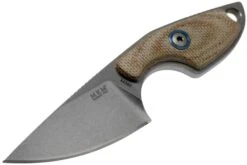 MKM Mikro 1 Drop, Stonewashed Natural Canvas Micarta Couteau De Cou, Jesper Voxnaes Design -Couteaux Soldes Boutique MMK MR01 NC 03 mkm knives