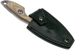 MKM Mikro 1 Drop, Stonewashed Natural Canvas Micarta Couteau De Cou, Jesper Voxnaes Design -Couteaux Soldes Boutique MMK MR01 NC 06 mkm knives