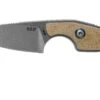 MKM Mikro 2 Wharncliffe, Stonewashed Natural Canvas Micarta Couteau De Cou, Jesper Voxnaes Design -Couteaux Soldes Boutique MMK MR02 NC 01 mkm knives