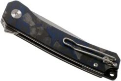 QSP Knife Osprey QS139-G1 Blue Shredded Carbonfiber, Satin, Couteau De Poche -Couteaux Soldes Boutique QS139 G1 04 qsp knife