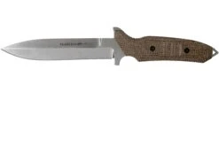 Viper Fearless VT4018CM Sleipner Stonewashed, Brown Canvas Micarta, Couteau Fixe, Rumici Design