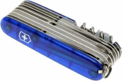 Victorinox Swisschamp Transparent Bleu 1.6795.T2 Couteau Suisse -Couteaux Soldes Boutique VT1 6795 T2 08 victorinox swisschamp 33 blauw transparant vt1 6795 t2 d8