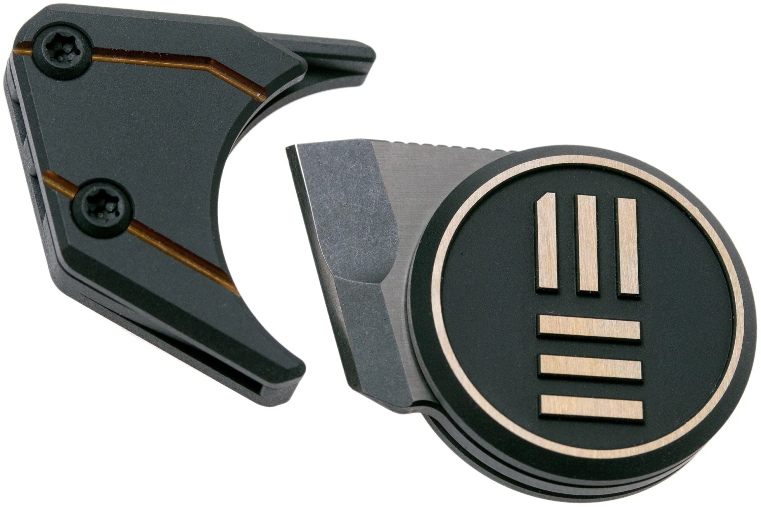 WE Knife Quark WE20021-1 Gold Couteau De Cou, Ostap Hel Design 3 WE Knife Quark WE20021-1 Gold Couteau De Cou, Ostap Hel Design