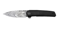 WE Knife Speedster WE21021B-DS1, Black Titanium, Damasteel Couteau De Poche